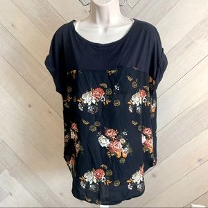 Flowy floral print blouse